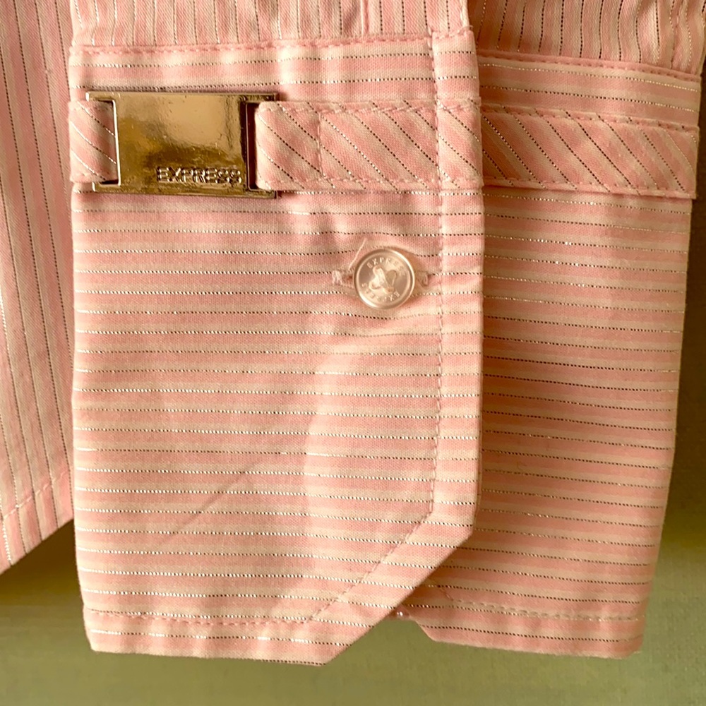 Express Tailored Stretch Button Down Top For That… - image 4